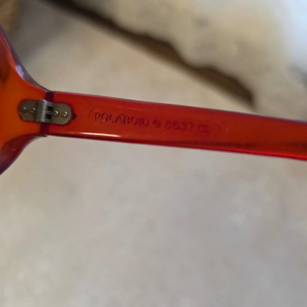 Vintage Womens Sunglasses 70s Polaroid Oversized Butterfly 8637 Amber Red France